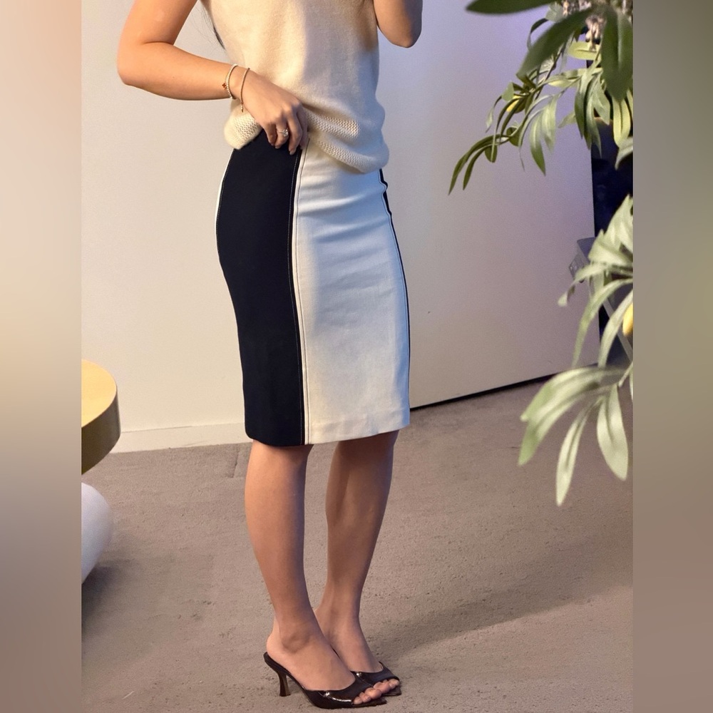 NWT Ann Taylor Navy Blue and White Pencil Skirt